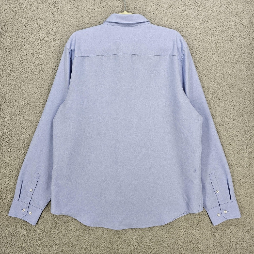 Mack Weldon Shirt Mens XL Blue SeaWool Blend Long Sleeve Woven Button Up Casual - Picture 5 of 9